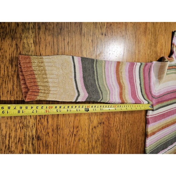 Heirloom Collectibles Sweater Womens Striped Turtle Neck Ramie Vintage Medium - Picture 6 of 9
